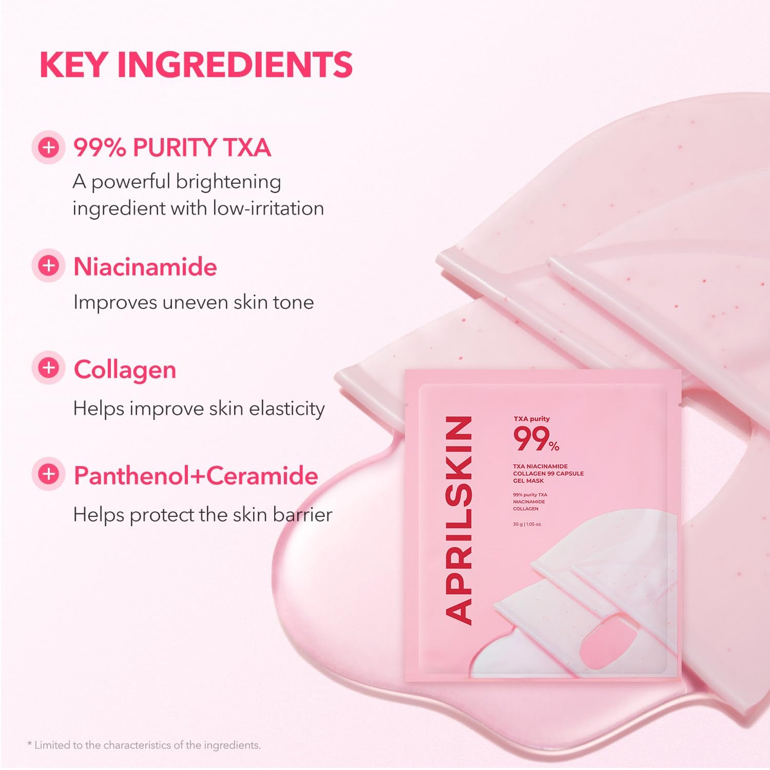 TXA Pink Capsule Gel Mask 4EA