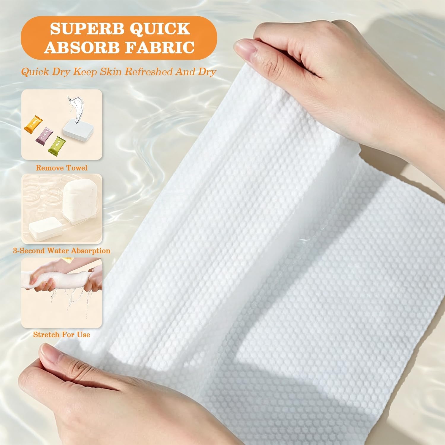 14PCS Disposable Compressed Towels - 100% Cotton Disposable Towels, Super Absorbent & Quick-Drying Compressed Towels for Travel, Camping, Daily Use
